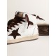 Men’s Sky-Star in white nappa leather with a chocolate suede star