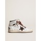 Men’s Sky-Star in white nappa leather with a chocolate suede star
