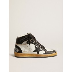 Sky-Star in white nappa leather with black leather star