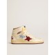 Sky-Star in beige nylon and nappa with pomegranate suede star