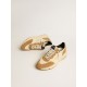Men's Running Sole in ivory nylon and tobacco suede
