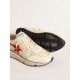 Men’s Running Sole LTD in beige nylon with red leather star