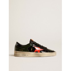 Men's Stardan LAB in black and green patent leather with orange star