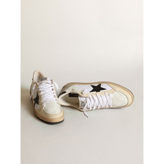 Men's Ball Star in canvas and white leather with ivory inserts