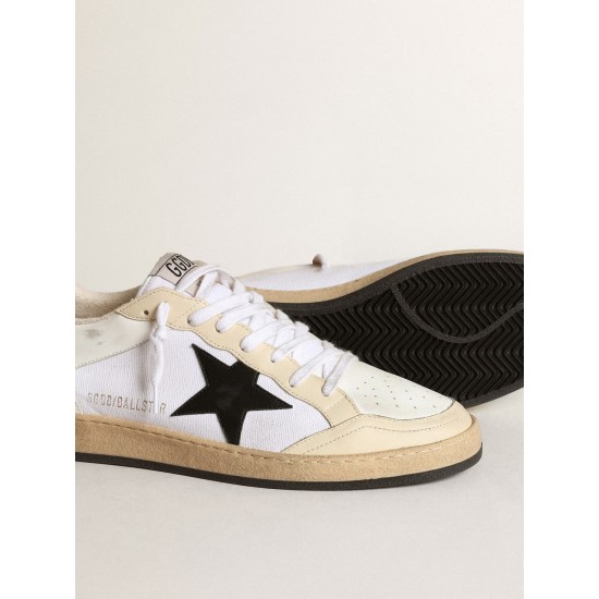 Men's Ball Star in canvas and white leather with ivory inserts