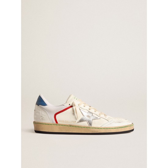 Ball Star in nappa and mesh with silver metallic leather star