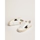 Men's Stardan in white mesh with black suede star