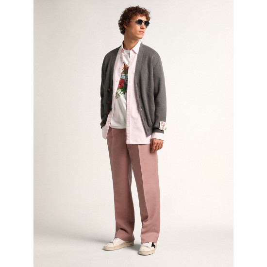 Men's Stardan in white mesh with black suede star