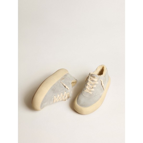 Men’s Space-Star shoes in ice-gray suede with shearling lining
