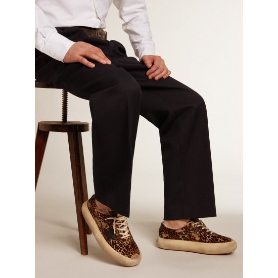 Men's Space-Star in animal print pony skin and shearling lining