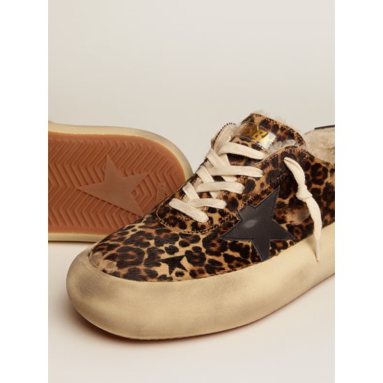 Men's Space-Star in animal print pony skin and shearling lining
