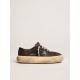 Men's Space-Star shoes in quilted black nylon with shearling lining
