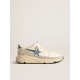 Running Sole in nappa with blue leather star and suede insert