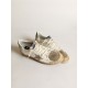 Men's Ball Star LTD sneakers in white nappa leather with dove-gray suede star and heel tab