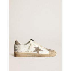 Men's Ball Star LTD sneakers in white nappa leather with dove-gray suede star and heel tab