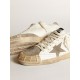 Men's Ball Star LTD sneakers in white nappa leather with dove-gray suede star and heel tab