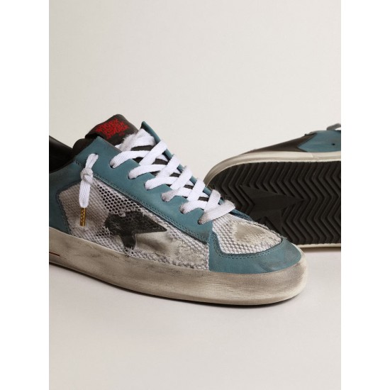 Men's Stardan in distressed mesh and petrol-colored upper