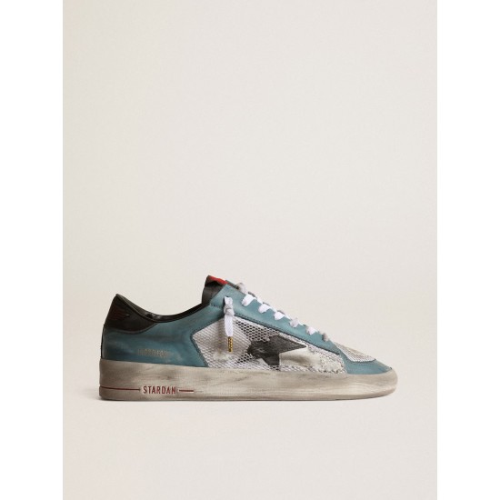 Men's Stardan in distressed mesh and petrol-colored upper