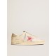Men's Stardan in white leather and mesh with red star and sand-colored heel tab