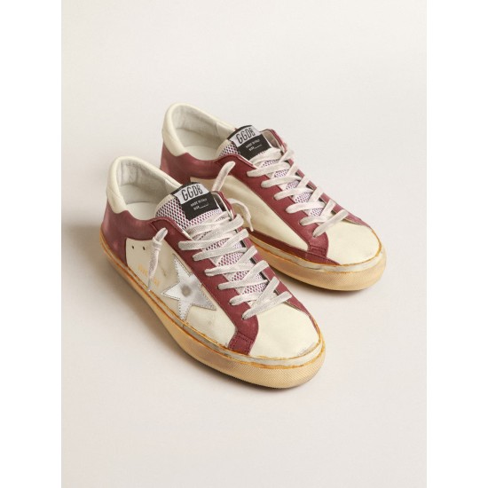 Super-Star in nappa leather with burgundy inserts and silver star