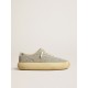 Men's Space-Star shoes in ice-gray suede with perforated star