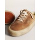 Men's Space-Star Sabots in tobacco suede with perforated star
