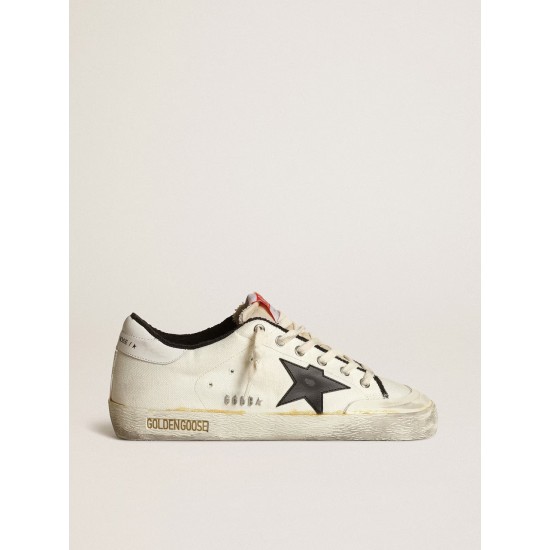 Men's Super-Star LTD in beige canvas with black star