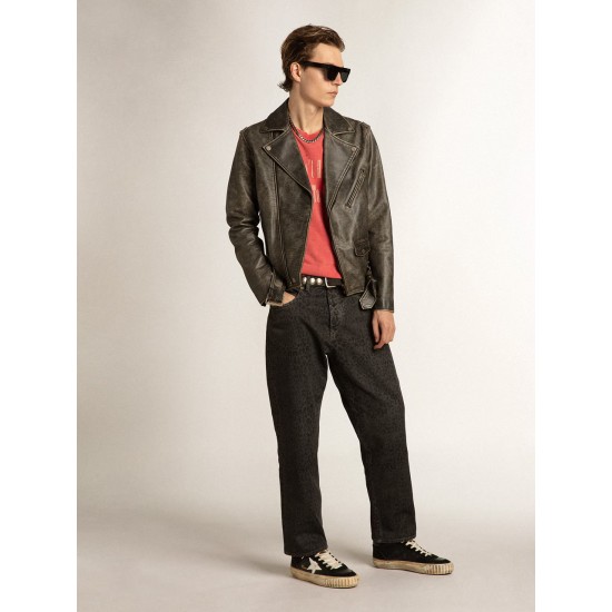 Men’s Mid Star in black nappa and suede with white leather star