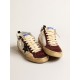 Mid Star in nappa with black suede star and wine-red inserts