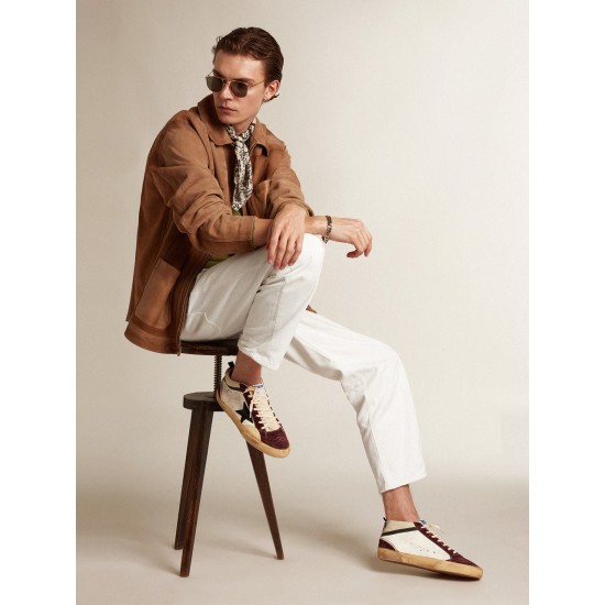 Mid Star in nappa with black suede star and wine-red inserts