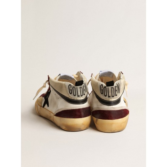 Mid Star in nappa with black suede star and wine-red inserts