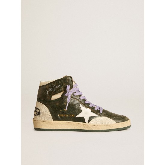 Men's Sky-Star Pro in green leather with white star