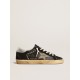 Men’s Super-Star in black leather and suede with silver studs