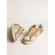 Stardan in beige nylon and mesh with tobacco suede inserts