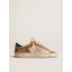 Stardan in beige nylon and mesh with tobacco suede inserts
