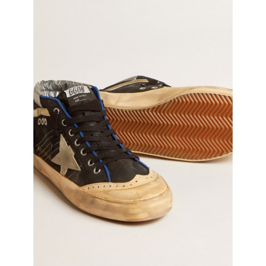 Men’s Mid Star LAB in black canvas with ice-gray suede star