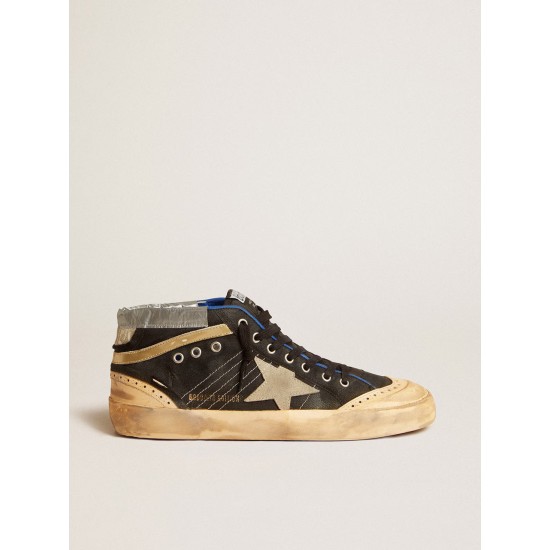 Men’s Mid Star LAB in black canvas with ice-gray suede star