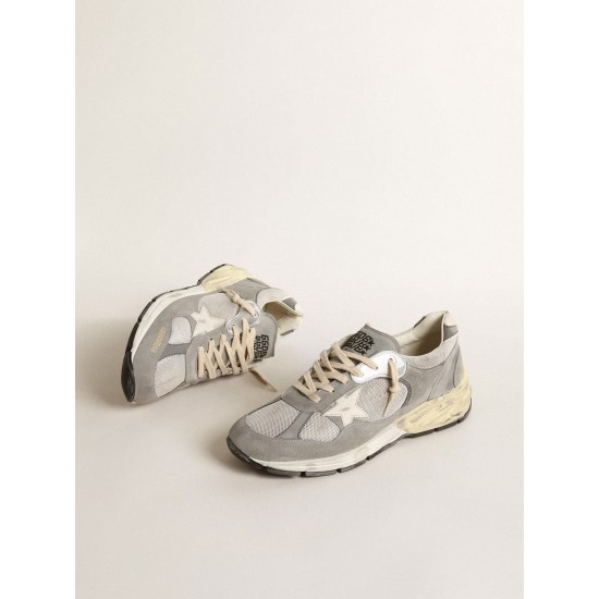 Men’s Dad-Star in suede and mesh with white leather star and heel tab