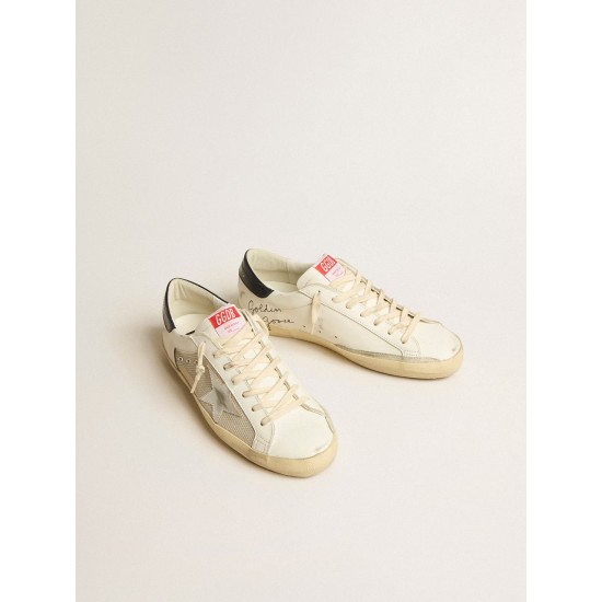 Men's Super-Star LTD in mesh and leather with silver star and blue heel tab