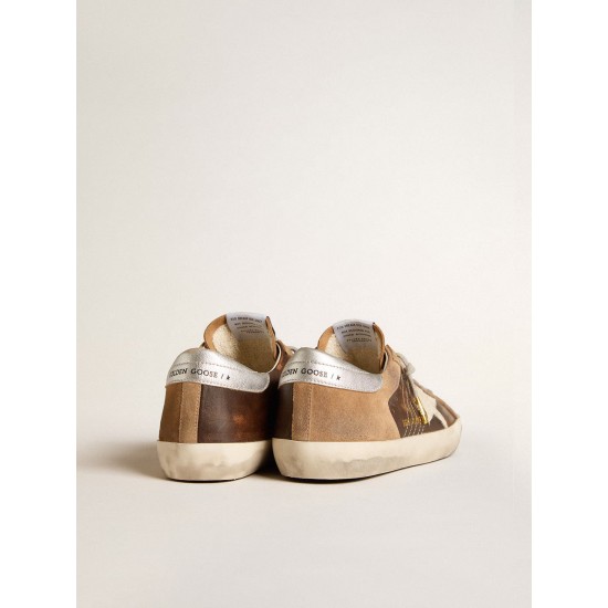 Super-Star LTD in brown leather and tobacco suede with white star