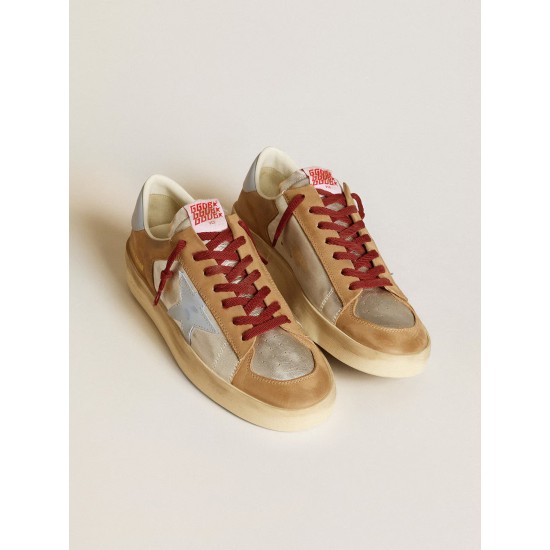 Men's silver Stardan LTD with light blue leather star and nubuck inserts