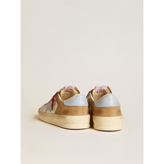 Men's silver Stardan LTD with light blue leather star and nubuck inserts