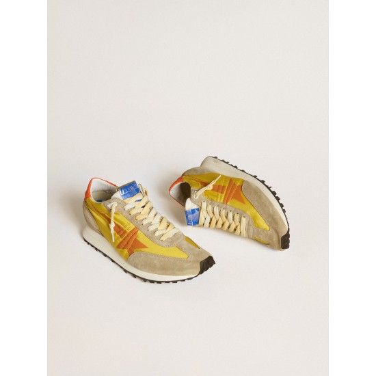 Men’s Marathon with yellow nylon upper and orange star