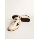 Men’s Ball Star Pro Mid in aged white leather with black star