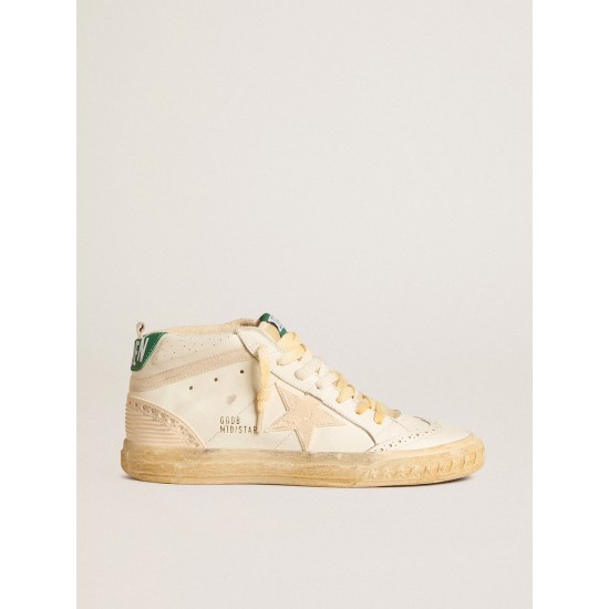 Mid Star in nappa with textured rubber star and cream cotton flash