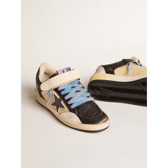 Men’s Ball Star Pro in black leather with Velcro strap