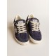 Ball Star LTD in blue suede and nylon with white star and blue heel tab