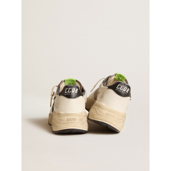 Men's Running Sole LTD in gray leather and white nappa with black leather star