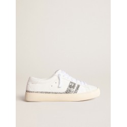 Yatay Model 1B sustainable sneakers with white bio-based upper and silver recycled glitter Y