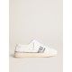 Yatay Model 1B sustainable sneakers with white bio-based upper and silver recycled glitter Y